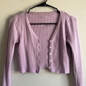 Purple cardigan
